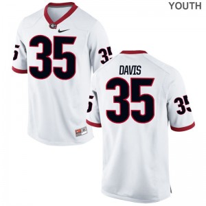Aaron Davis UGA Bulldogs Player Youth(Kids) Limited Jersey - White