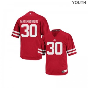 Aaron Maternowski University of Wisconsin University Youth(Kids) Authentic Jerseys - Red