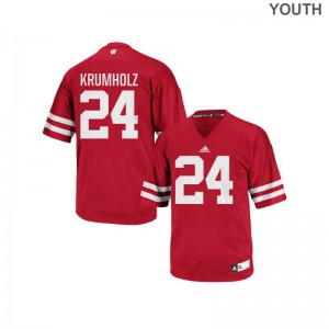 Adam Krumholz University of Wisconsin College Youth(Kids) Replica Jerseys - Red