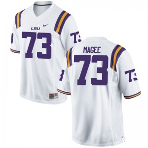 Adrian Magee Louisiana State Tigers College Men Game Jersey - White