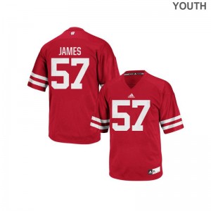 Alec James Wisconsin Player Youth(Kids) Authentic Jerseys - Red