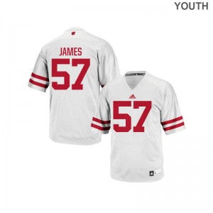 Alec James University of Wisconsin Football Youth(Kids) Replica Jerseys - White