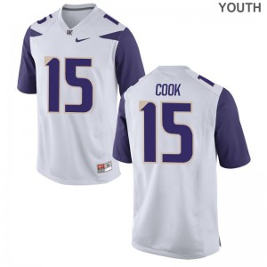 Alex Cook UW Football For Kids Limited Jersey - White