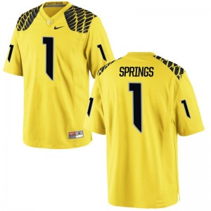 Arrion Springs University of Oregon NCAA Mens Game Jersey - Gold