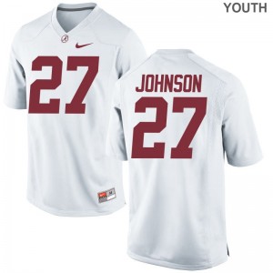 Austin Johnson University of Alabama NCAA Youth Game Jerseys - White