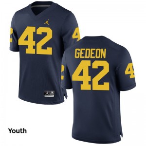 Ben Gedeon Michigan Player Youth(Kids) Game Jerseys - Jordan Navy