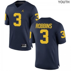 Brad Robbins Wolverines Football Youth(Kids) Game Jersey - Jordan Navy