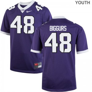 Caleb Biggurs TCU Horned Frogs Player For Kids Limited Jersey - Purple