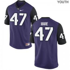 Carter Ware Texas Christian Player Kids Game Jersey - Purple Black