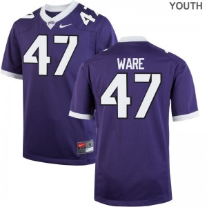 Carter Ware Texas Christian University Player Kids Game Jerseys - Purple