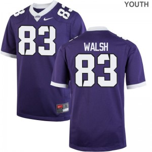 Daniel Walsh Horned Frogs Official Youth(Kids) Game Jersey - Purple