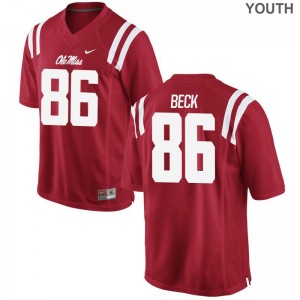 Drake Beck Ole Miss Rebels Football For Kids Limited Jerseys - Red