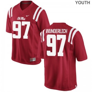 Gary Wunderlich Ole Miss NCAA Youth Limited Jerseys - Red