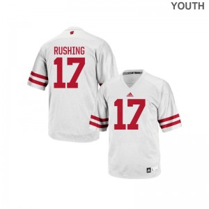 George Rushing Wisconsin College Youth(Kids) Authentic Jerseys - White