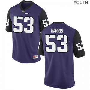 Hunter Harris TCU Player Youth(Kids) Game Jerseys - Purple Black