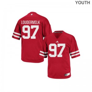 Isaiahh Loudermilk Wisconsin Badgers NCAA For Kids Authentic Jersey - Red