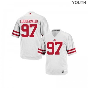 Isaiahh Loudermilk Wisconsin Football For Kids Authentic Jersey - White