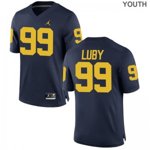 John Luby Wolverines Official Youth Limited Jerseys - Jordan Navy