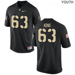 Jon King United States Military Academy High School Youth(Kids) Limited Jerseys - Black