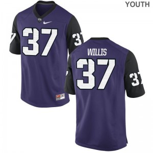 Kade Willis Texas Christian University Player For Kids Limited Jersey - Purple Black