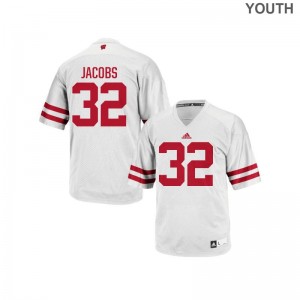 Leon Jacobs Wisconsin Player Youth(Kids) Replica Jersey - White