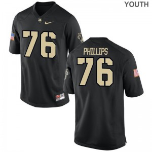 Mackay Phillips Army Black Knights Official Kids Game Jersey - Black