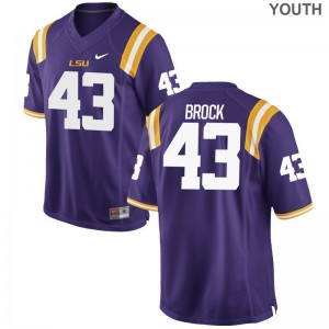 Matt Brock Louisiana State Tigers Football Youth Limited Jerseys - Purple