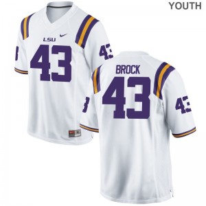 Matt Brock LSU College Youth(Kids) Limited Jerseys - White