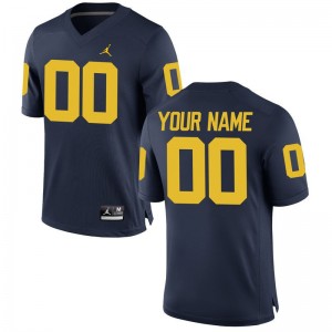 Michigan Wolverines NCAA For Men Limited Custom Jerseys - Brand Jordan Navy