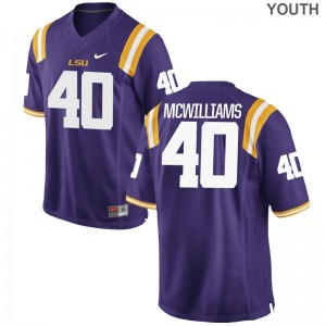 Mylik McWilliams LSU University Kids Game Jersey - Purple