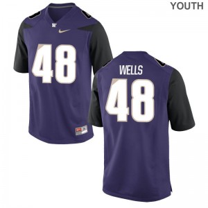 Paul Wells UW Huskies NCAA Youth(Kids) Game Jerseys - Purple