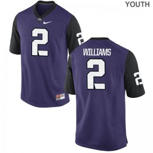 Taj Williams TCU High School For Kids Game Jerseys - Purple Black